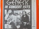 GENESIS Genesis in Concert 1973 2-LP Set 1973, 1977