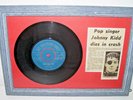 JOHNNY KIDD AND THE PIRATES 'SHAKING ALL OVER' VINYL 45 RECORD/ WRITE UP/ FRAMED