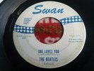 The Beatles 45 record SHE LOVES YOU, Swan 1964 rare blue print