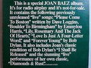 JOAN BAEZ SPECIAL RADIO PLAY ALBUM RARE ORIG '76 A&M WHITE LABEL PROMO-ONLY LP