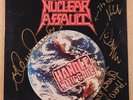 NUCLEAR ASSAULT HANDLE WITH CARE SIGNED 1989 IN-EFFECT UNPLAYED LP PROMO STAMP