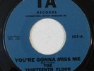 garage 45 RPM THE THIRTEENTH FLOOR ELEVATORS You're Gonna Miss Me IA 107 psych