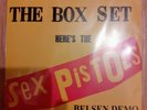NEVER MIND THE BOX SET HERE'S THE SEX PISTOLS BELSEN DEMO BLUE VINYL 7
