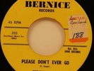 Teddy Vann Please Don't Ever Go / Bells of Love 45 EX+ 1958 R&B Nor Soul Bernice