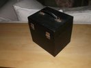 Vintage 45 singles storage case with 32 records 