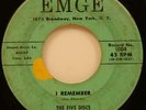 The Five Discs I Remember / Beautiful Place 45 1958 Doo-Wop R&B Emge vg