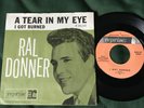 Rare RAL DONNER 1963 Picture Sleeve 45 TEAR IN MY EYE/ I GOT BURNED NM