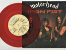 MOTORHEAD 45 PS red vinyl - IRON FIST - UK 1982 Bronze Records 146 -  v.g.+/ NM