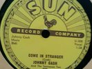 ROCKABILLY, SUN-295, 78 RPM, NEAR MINT, JOHNNY CASH, COME IN STRANGER/ GUESS....