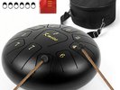 Steel Tongue Drum 10 inch 11 Notes Percussion Instrument with Carry Bag US