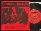 SOCIAL UNREST - MAKING ROOM FOR YOUTH 7'' RARE 1ST PRESS RED CVR, HC PUNK, KBD
