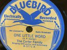 Bluebird 5771 CARTER FAMILY One Little Word   78 rpm Country  E+ 1934