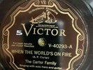 Victor 40293  Carter Family WHEN THE WORLD'S ON FIRE 78 rpm Country 1930 E