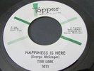 TOBI LARK RARE DETROIT NORTHERN SOUL R&B 45 ON TOPPER LBL 1011 HAPPINESS IS HERE