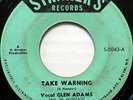 GLEN ADAMS 45 Take Warning STRAKER'S Reggae SIL MCINTASH #A978