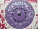 RECORD 7” ELVIS PRESLEY THAT'S WHEN YOUR HEARTACHE BEGINS His Masters Voice 484