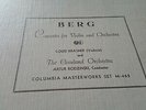 RARE BERG CONCERTO FOR VIOLIN & ORCHESTRA LOUIS KRASNER COLUMBIA 11592-11594