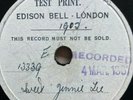 TEST PRINT 78 THE BLUE JAYS SWEET JENNIE LEE TID-DLE-ID-DLE-UM-PUM EDISON BELL