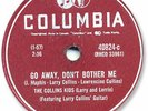 The COLLINS KIDS Country/Rockabilly 78 RPM Record. Go Away, Don’t Bother Me