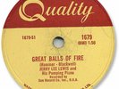 JERRY LEE LEWIS Rock’n Roll 78 RPM Record. Great Balls of Fire