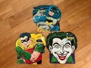 (3) 1966 DC Comics Batman Robin and Joker 45 RPM Records with Jackets