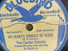 Bluebird 5908  Carter Family MY HEART'S TONIGHT IN TEXAS  78rpm Country EE+ 1934