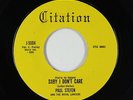 Rock & Roll 45 - Paul Stefen - Baby I Don't Care - Citation - VG+ mp3