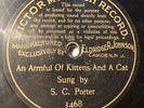 Victor Monarch 78 Rpm 3468 S. C. Porter AN ARMFUL OF KITTENS AND A CAT