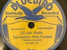 Bluebird - Ted Hawkins & Riley Puckett  78rpm Country V++/E- 1934 fiddle