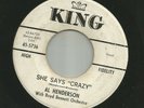 NEW BREED R&B ROCKER - AL HENDERSON - SHE SAYS CRAZY  - HEAR -1963 DJ KING