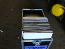 box of vinal records include the flight case