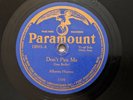Prewar Jazz 78 RPM ALBERTA HUNTER - Don't Pan Me/Daddy Blues PARAMOUNT 12001 V+