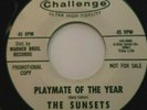 SURF 45 RPM, THE SUNSETS, PLAYMATE OF THE YEAR/ LONELY SURFER BOY (GARY USHER)