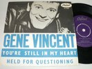 Mega rare Gene Vincent single 45 You're Still in My Heart Capitol Sweden VG++