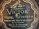 Victor 20767 Rev E.D. Campbell IN  HELL HE....  78rpm Sanctified Memphis 1927 V+