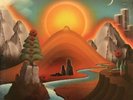 Rose City Band Summerlong RARE SUMMER SUNSET ORANGE Ltd LP Thrill Jockey New