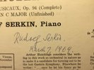 Rudolf Serkin autograph signed record Columbia MS 6128