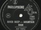 DEEP PURPLE 45: RIVER DEEP-MOUNTAIN HIGH + 1 AUSSIE PARLOPHONE  8683 EX/EX- 1968