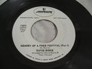 DAVID BOWIE MEMORY OF A FREE FESTIVAL Pt 1&2 ORIGINAL 1970 US MERCURY DEMO PROMO