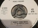 Percy Wiggins It Diddnt Take Much For Me original mint condition rca demo