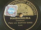 Marthe Girod Piano Chabrier Habanera French 78RPM Enreg. Artistique