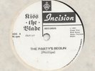 GOTH  ROCK -- KISS THE BLADE  -- THE PARTY'S BEGUN -- UK 7 + PROMO SHEET