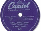 1957 TOMMY SANDS Rock’n Roll 78 RPM Record. Ring-A-Ding-A-Ding