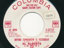 Soul 45 - AL ALBERTS Before Tomorrow Is Yesterday COLUMBIA Popcorn 45 Hear