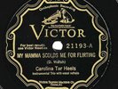 Victor #21193: Carolina Tar Heels-Good-Bye, Bonnie, Good-Bye/My Mamma Scolds E-