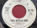 Northern Soul / 70’s - Gerald Sims  “You’ll Never Be Sorry” - Warner Brothers
