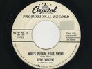 '59 Rockabilly GENE VINCENT Who's Pushin' Your Swing/Over the Rainbow VG+ DJHEAR