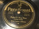 BLUES 78 Blind Lemon Jefferson RIGHT OF WAY/BLACK SNAKE DREAM Paramount 12510
