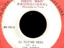 LOS YORKS, 45 RPM, PROMOCIONAL GARAGE, BEAT, ROCK, SINGLE VG+++, EL ULTIMO BESO
