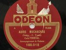 CARLOS GARDEL dandy / adios muchachos DISQUE 78 RPM ODEON 188.018